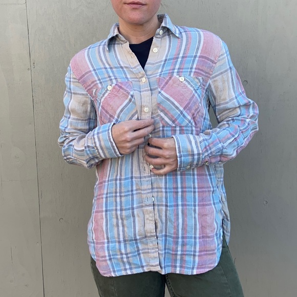 Ralph Lauren Pastel Plaid Button Down Shirt Blue - Picture 4 of 7